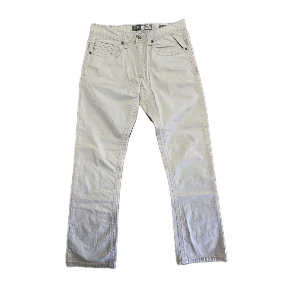 BKE Buckle Jake Straight Leg Khaki Tan mens 31x29.5 Classic Embroidered